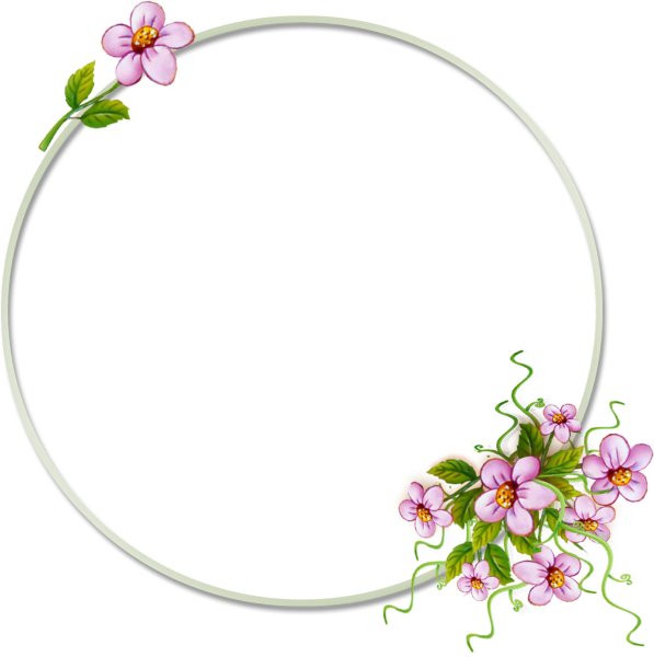 Круглая рамка с цветами
