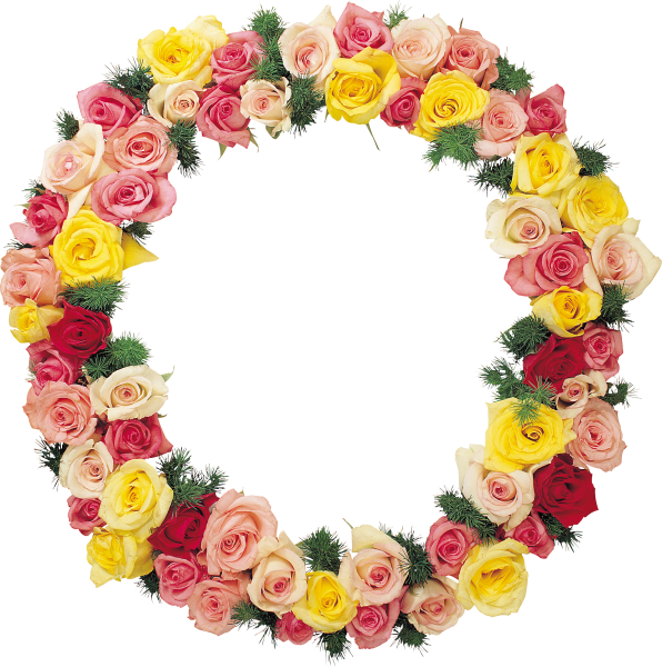 Круглая рамка из цветов