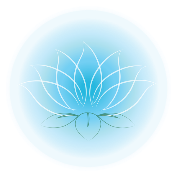 Лотос на голубом фоне