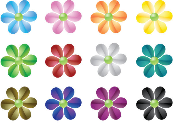 Яркие цветы для вырезания