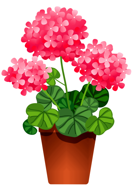 Цветок в горшке для детей