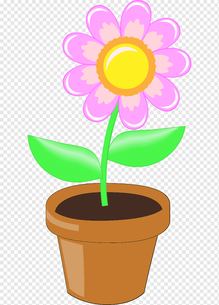 Нарисовать цветок в горшке