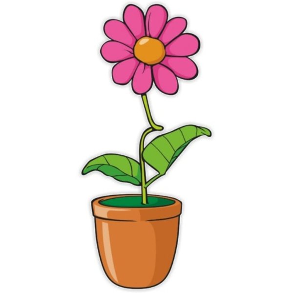 Мультяшные цветочки в горшке