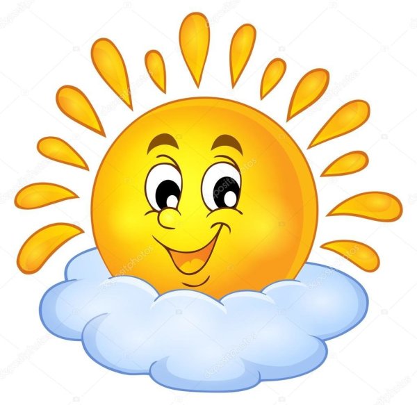 Мультяшное солнышко,тучка