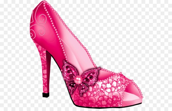 Розовые туфли на прозрачном фоне