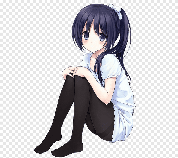 Аниме тянка сидит