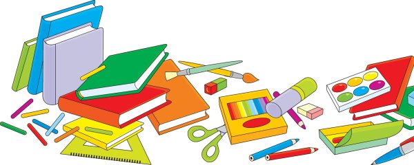 Клипарт школьные принадлежности на прозрачном фоне