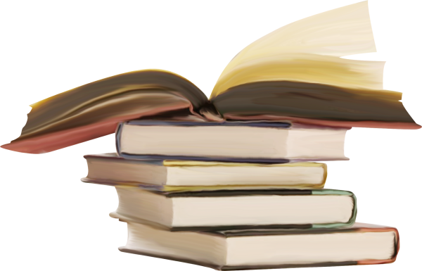 Стопа книг на прозрачном фоне