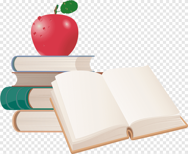 Книги школьные на прозрачном фоне