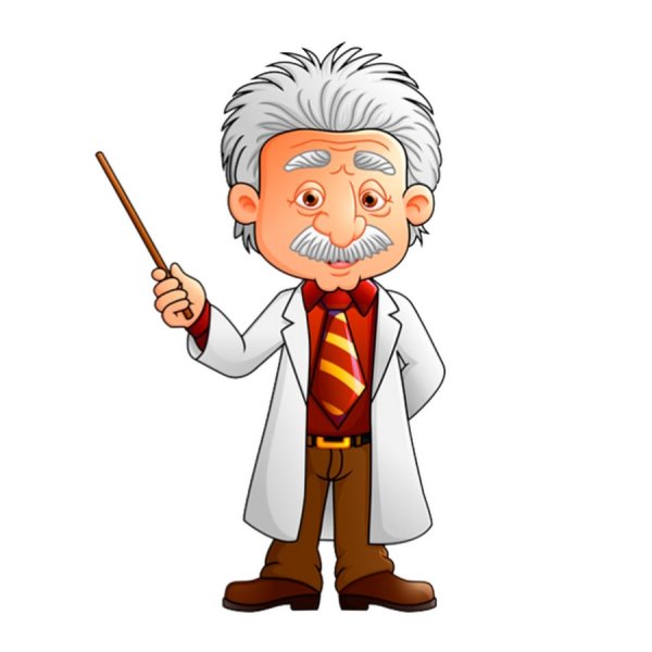 Профессор на белом фоне