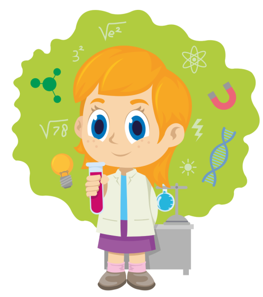 Дети исследователи на прозрачном фоне