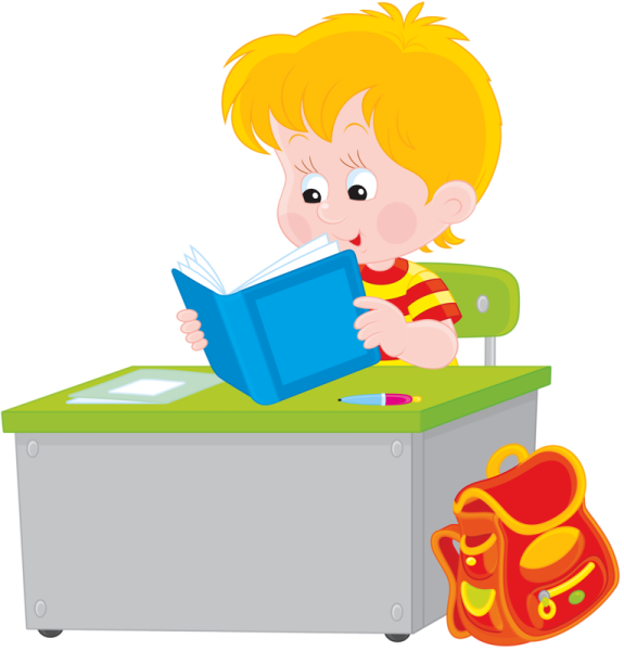 Ребенок за столом с книжками