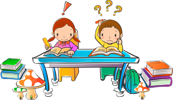 Рисунок дети за партой в школе