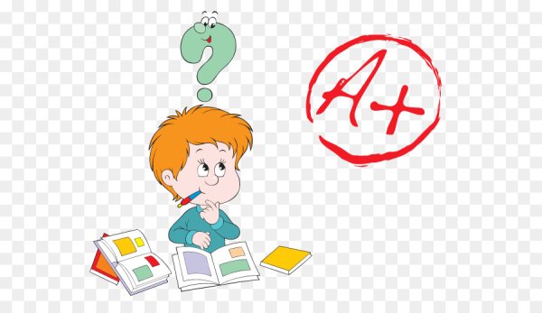 Ученик думает без фона