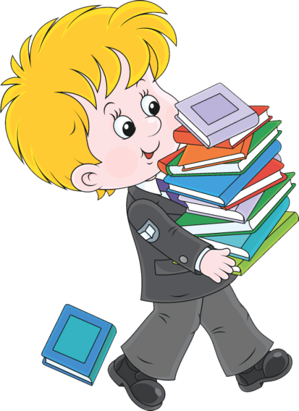 Мультяшные школьники с книжками