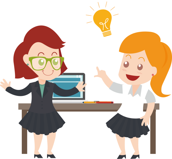 Педагог и дети на прозрачном фоне