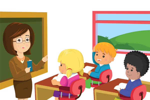 Учитель и дети мультяшные