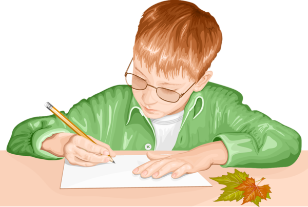 Школьник на прозрачном фоне