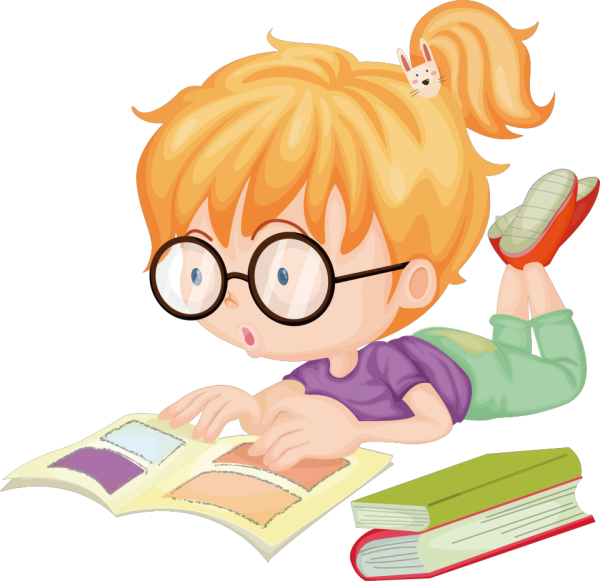 Мальчик в очках с книжками