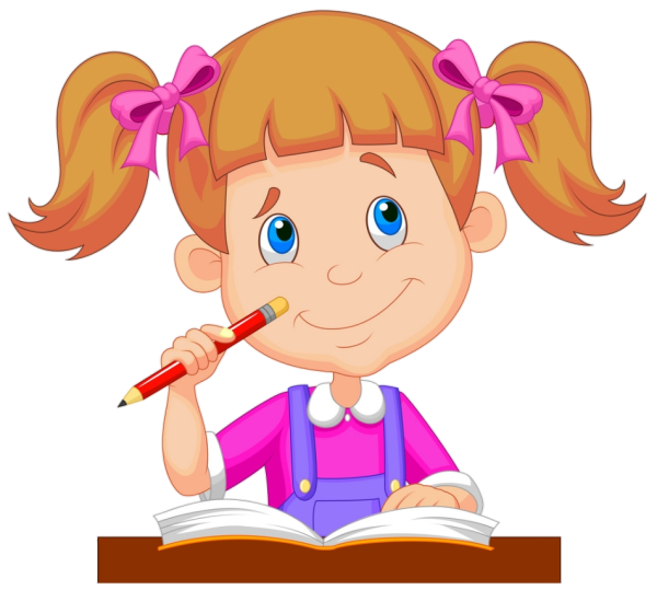 Ученик думает мультяшка