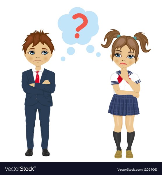 Мальчик и девочка думают