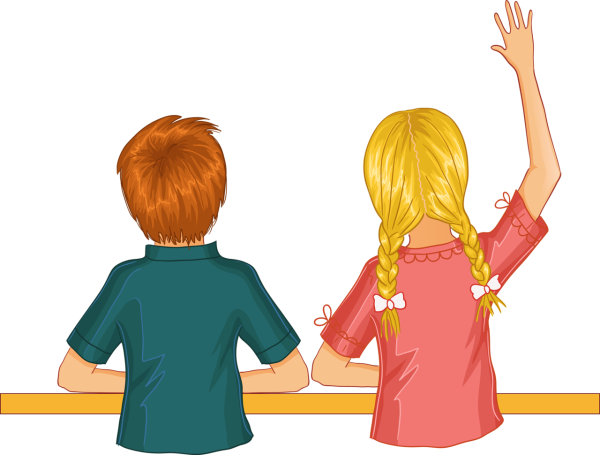 Дети стоят спиной к спине