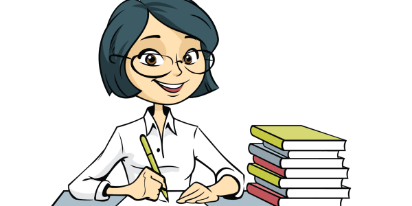 Преподаватель на белом фоне