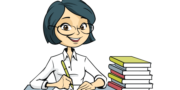 Преподаватель на белом фоне