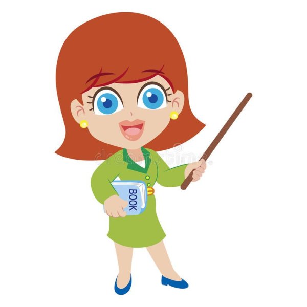 Мультяшный учитель с указкой