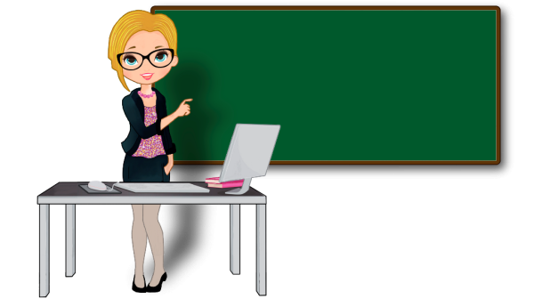 Учитель у доски мультяшный