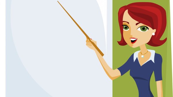 Учительница у доски вектор