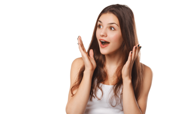 Девушка удивилась в профиль