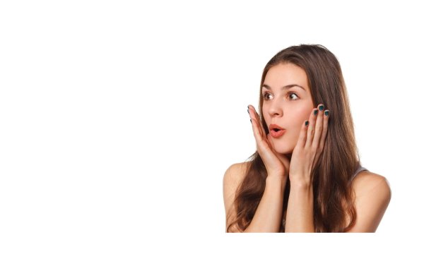 Девушка удивляется