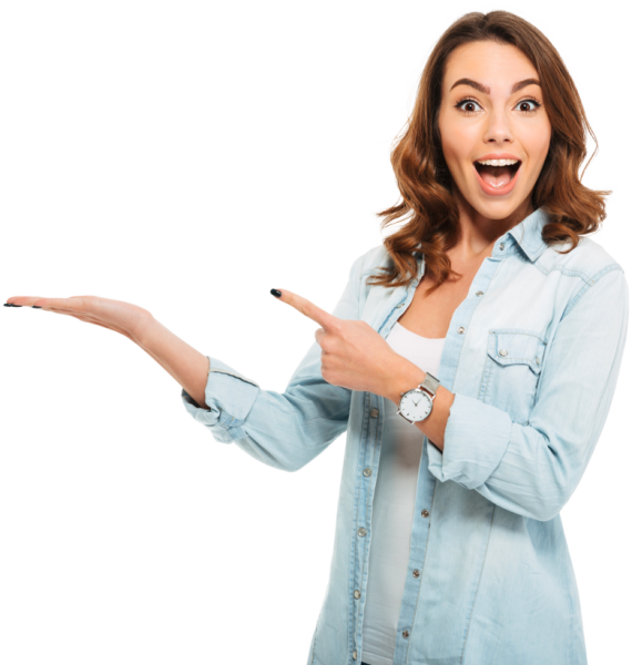 Девушка удивляется