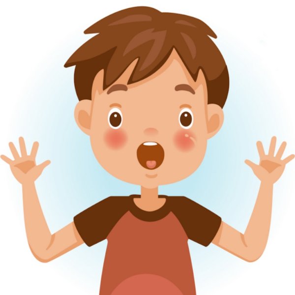 Удивленный мальчик на белом фоне