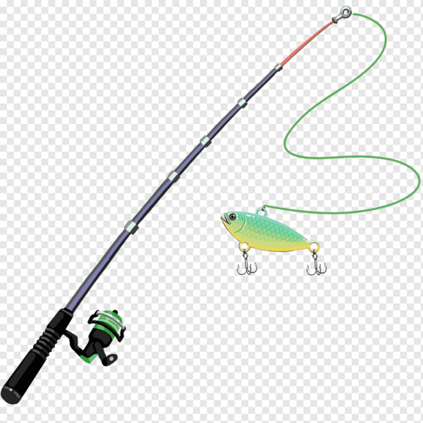 Удочка для рыбалки на прозрачном фоне