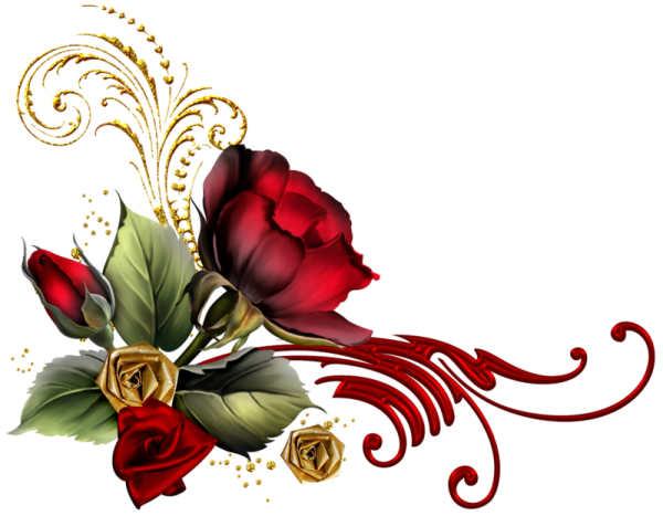 Виньетка угловая цветы