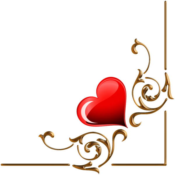 Сердечки по углам