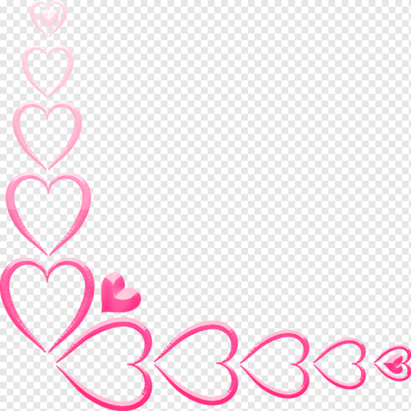 Уголки сердечки на прозрачном фоне