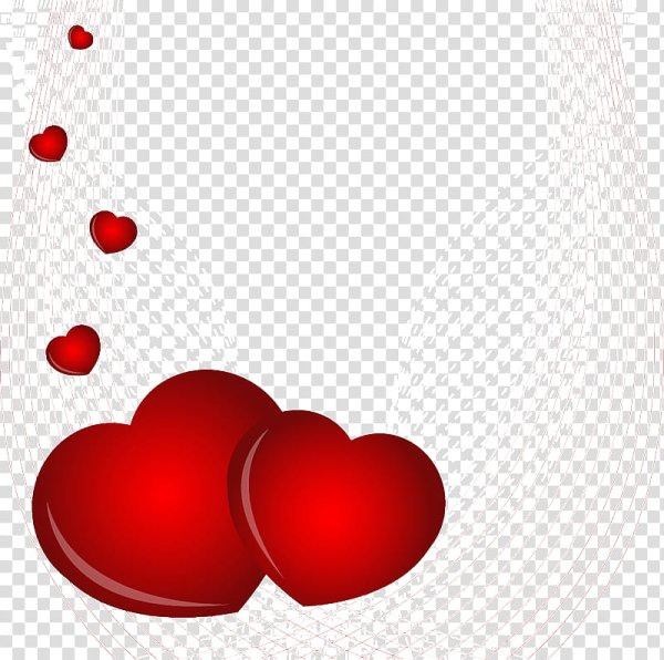 Сердечки на прозрачном фоне