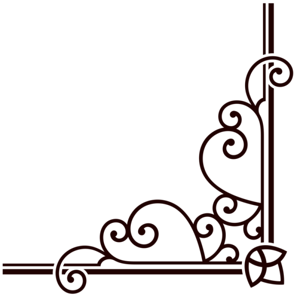 Кованые углы рамки на прозрачном фоне