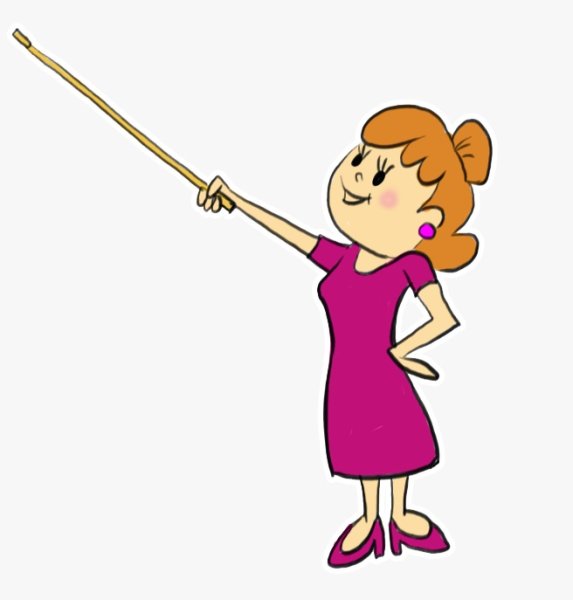 Мультяшный учитель с указкой