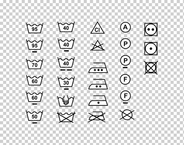 Векторные значки стирки