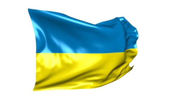 Украинский флаг на белом фоне