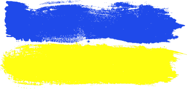 Украинский флаг краской
