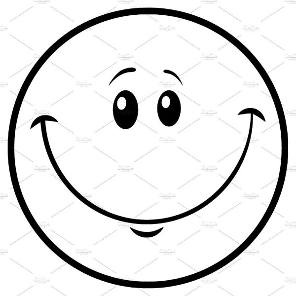 Веселый Смайл черно белый