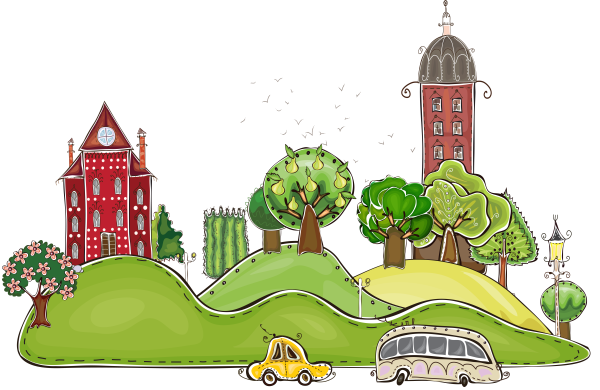 Город векторный рисунок