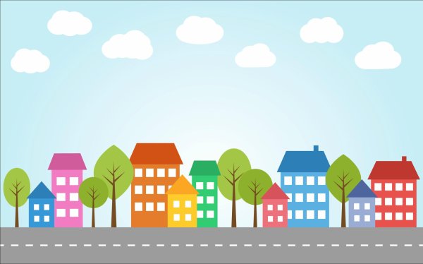 Панорама города для аппликации