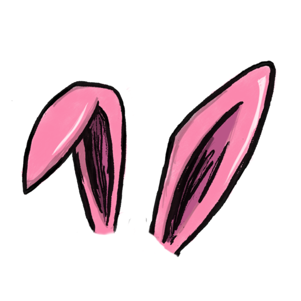 Уши зайца на прозрачном фоне