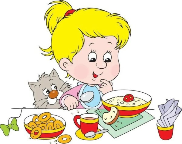 Картина для детей " дети обедают"